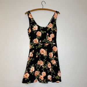 Short cotton knit a line floral dress